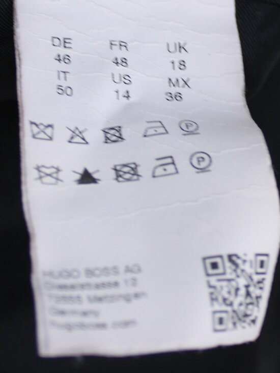 BOSS Womens Black Checkered V-Neck Collarless Wool Blend Jonalia Blazer Size 14 - Picture 4 of 5